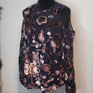 Jieru Small Floral Cold Shoulder Women's Top